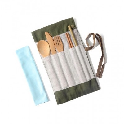 Camping Reusable Cutlery Set Wood Packaging Camping Equipment Outdoor Products Portable Cutlery