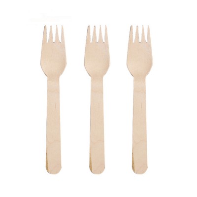 160mm Wood Disposable Fork Spoon Camping Outdoor