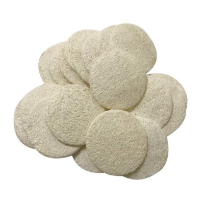 Natural Face Loofah Pad , Round  Squash Complexion Facial Loofah Exfoliating Cleansing and Makeup Remover Pad (6cm - 2.36 inches