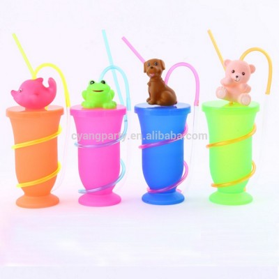 150ml Novelty Cartoon toys Decorative Plastic Straw Cups for kids 41009